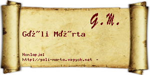 Gáli Márta névjegykártya